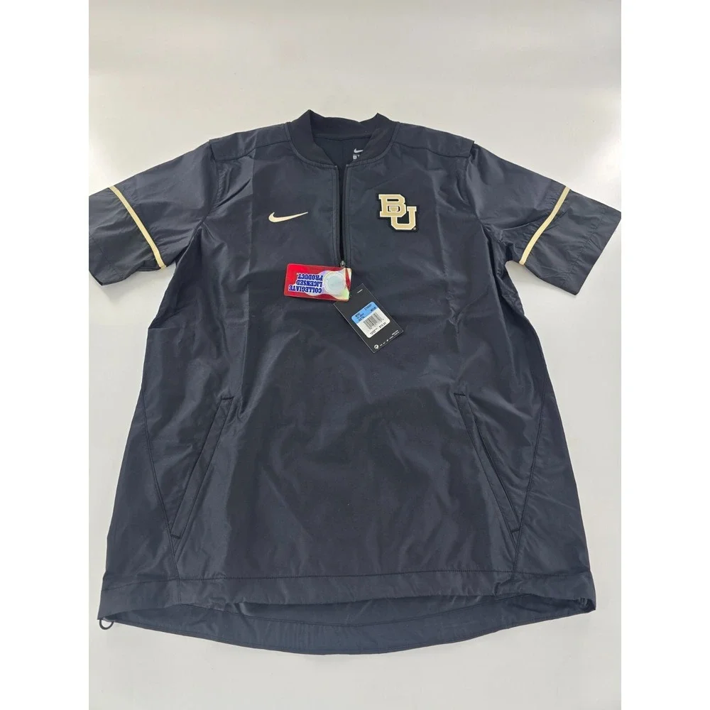 Nike Baylor Bears Coaches Jacket Men's M Black Quarter Zip Short Sleeve On Field